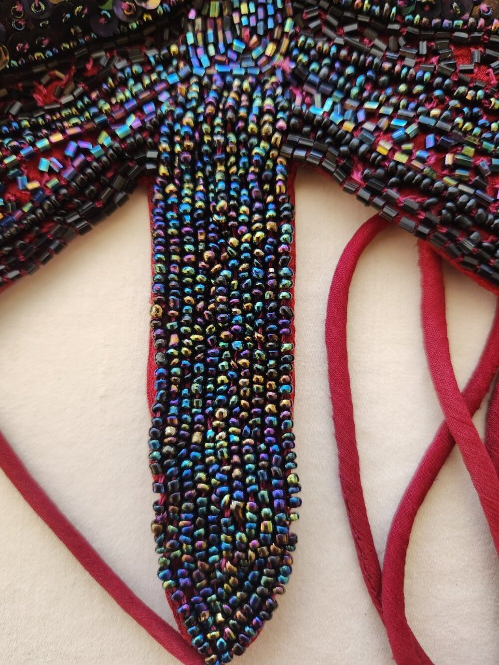 Vintage Passport Beaded Butterfly Top Size M Adjustable Straps Festival - Picture 8 of 8